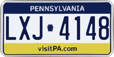 PA license plate LXJ4148
