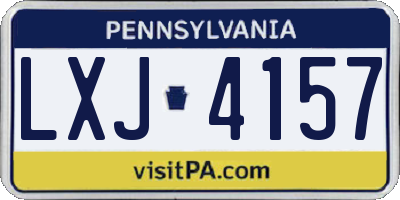 PA license plate LXJ4157