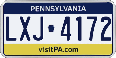 PA license plate LXJ4172
