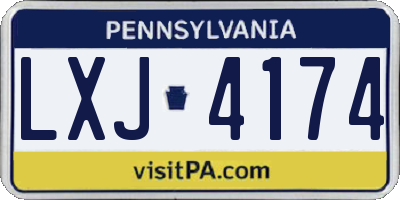 PA license plate LXJ4174