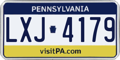 PA license plate LXJ4179