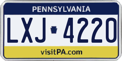 PA license plate LXJ4220