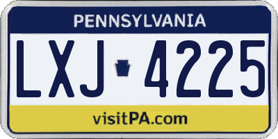 PA license plate LXJ4225