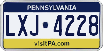 PA license plate LXJ4228