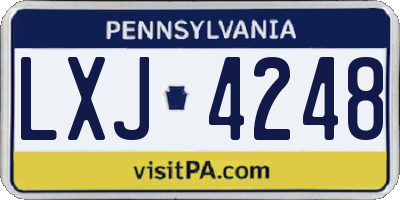 PA license plate LXJ4248