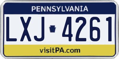 PA license plate LXJ4261