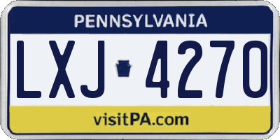 PA license plate LXJ4270