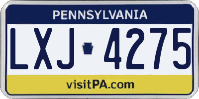 PA license plate LXJ4275