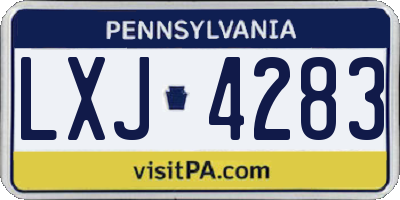 PA license plate LXJ4283