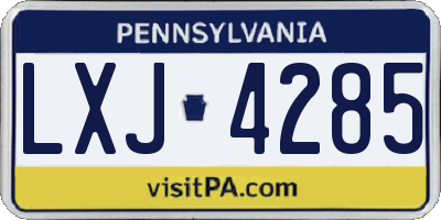 PA license plate LXJ4285