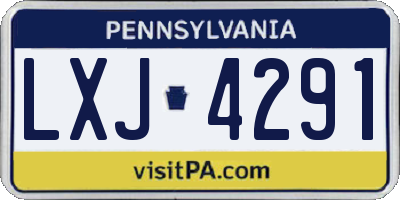 PA license plate LXJ4291