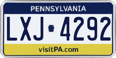 PA license plate LXJ4292