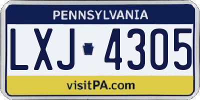 PA license plate LXJ4305