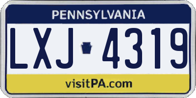 PA license plate LXJ4319