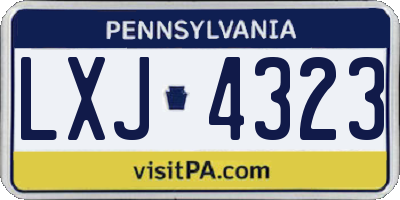 PA license plate LXJ4323