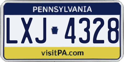 PA license plate LXJ4328