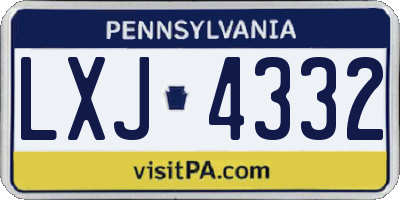 PA license plate LXJ4332
