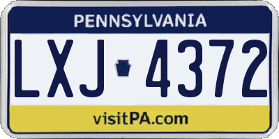 PA license plate LXJ4372