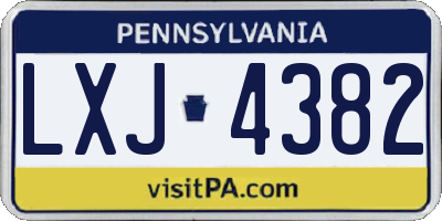 PA license plate LXJ4382
