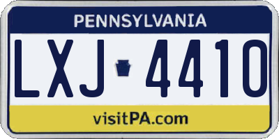 PA license plate LXJ4410