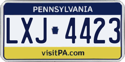 PA license plate LXJ4423