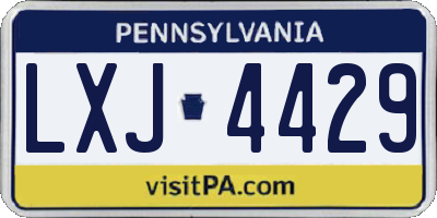 PA license plate LXJ4429