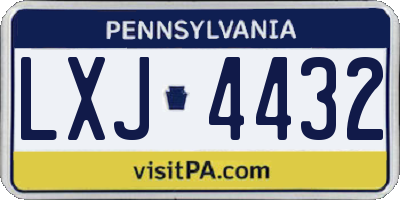 PA license plate LXJ4432