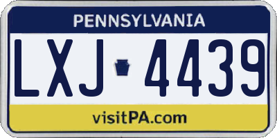PA license plate LXJ4439