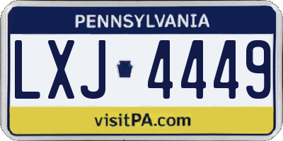 PA license plate LXJ4449