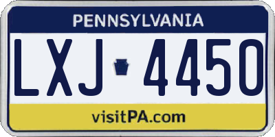 PA license plate LXJ4450