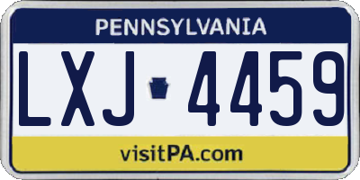 PA license plate LXJ4459