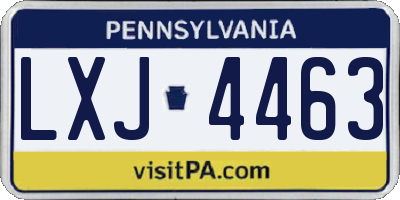 PA license plate LXJ4463