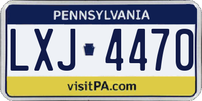 PA license plate LXJ4470
