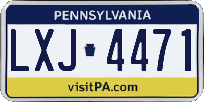 PA license plate LXJ4471