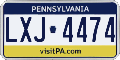 PA license plate LXJ4474