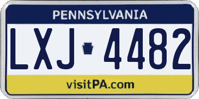 PA license plate LXJ4482
