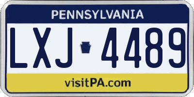 PA license plate LXJ4489