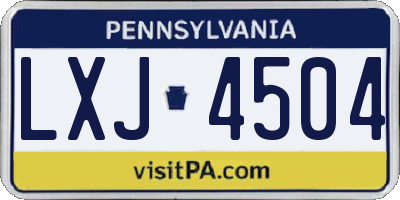 PA license plate LXJ4504