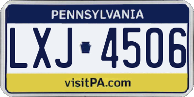 PA license plate LXJ4506