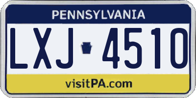 PA license plate LXJ4510