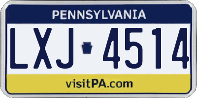 PA license plate LXJ4514