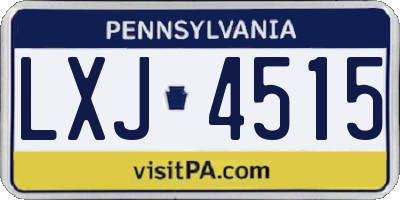 PA license plate LXJ4515