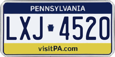 PA license plate LXJ4520