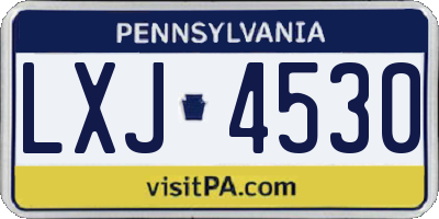PA license plate LXJ4530