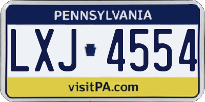 PA license plate LXJ4554
