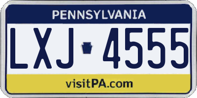 PA license plate LXJ4555