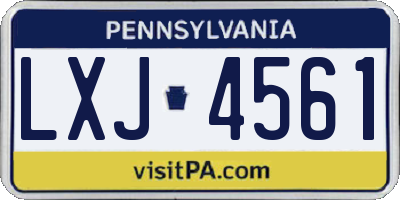 PA license plate LXJ4561