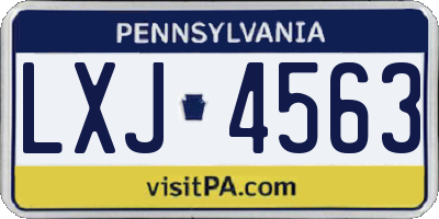 PA license plate LXJ4563