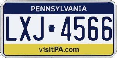 PA license plate LXJ4566