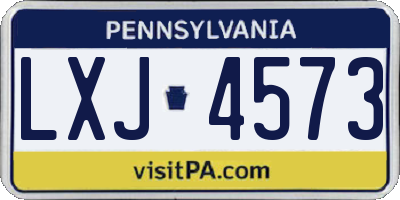 PA license plate LXJ4573